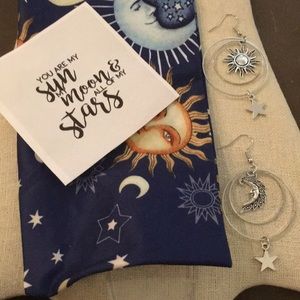 Sun, Moon and Sunshine Headband/wrap and earrings